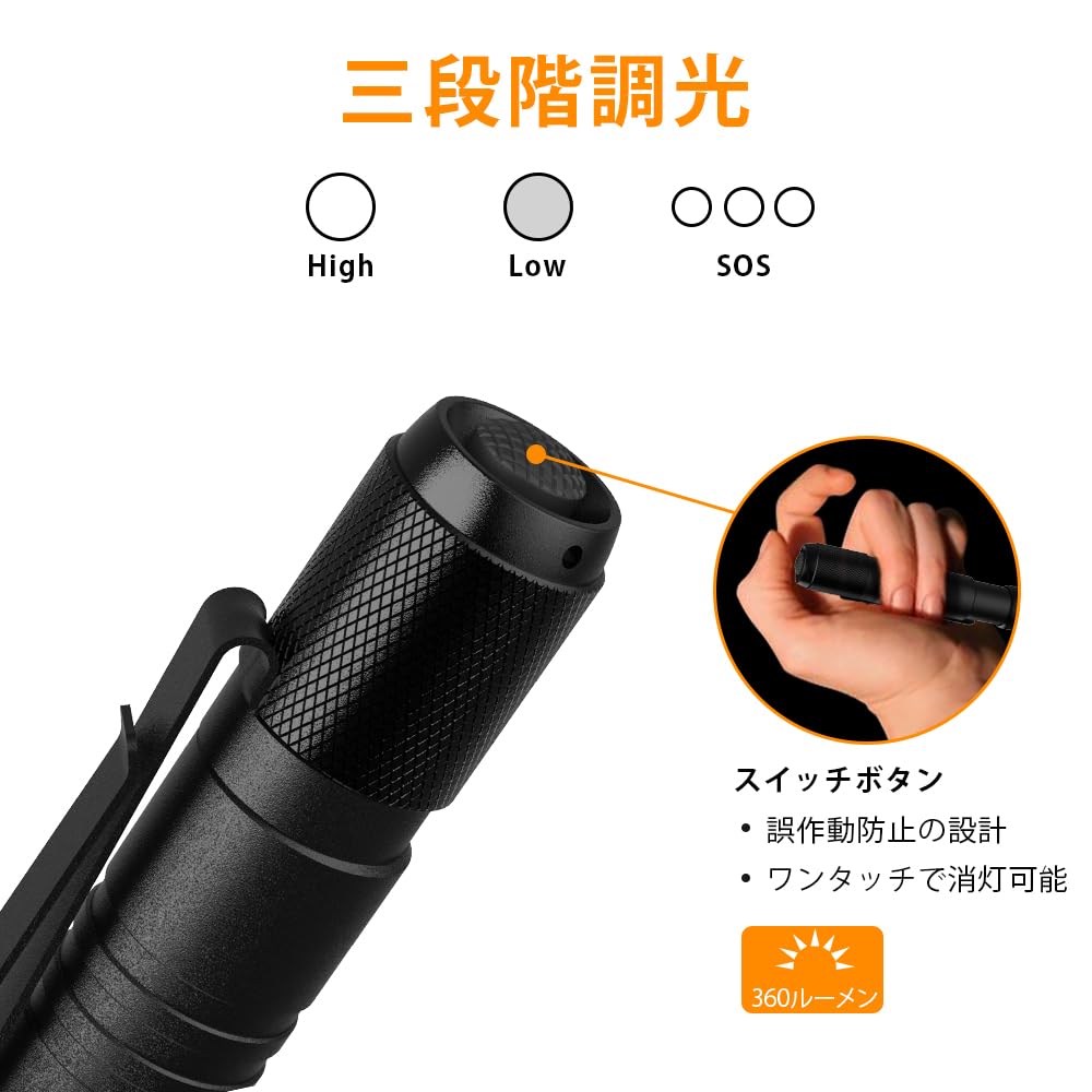 Amazon.co.jp: AUCLAYTECペンライト充電式 led 懐中電灯 小型